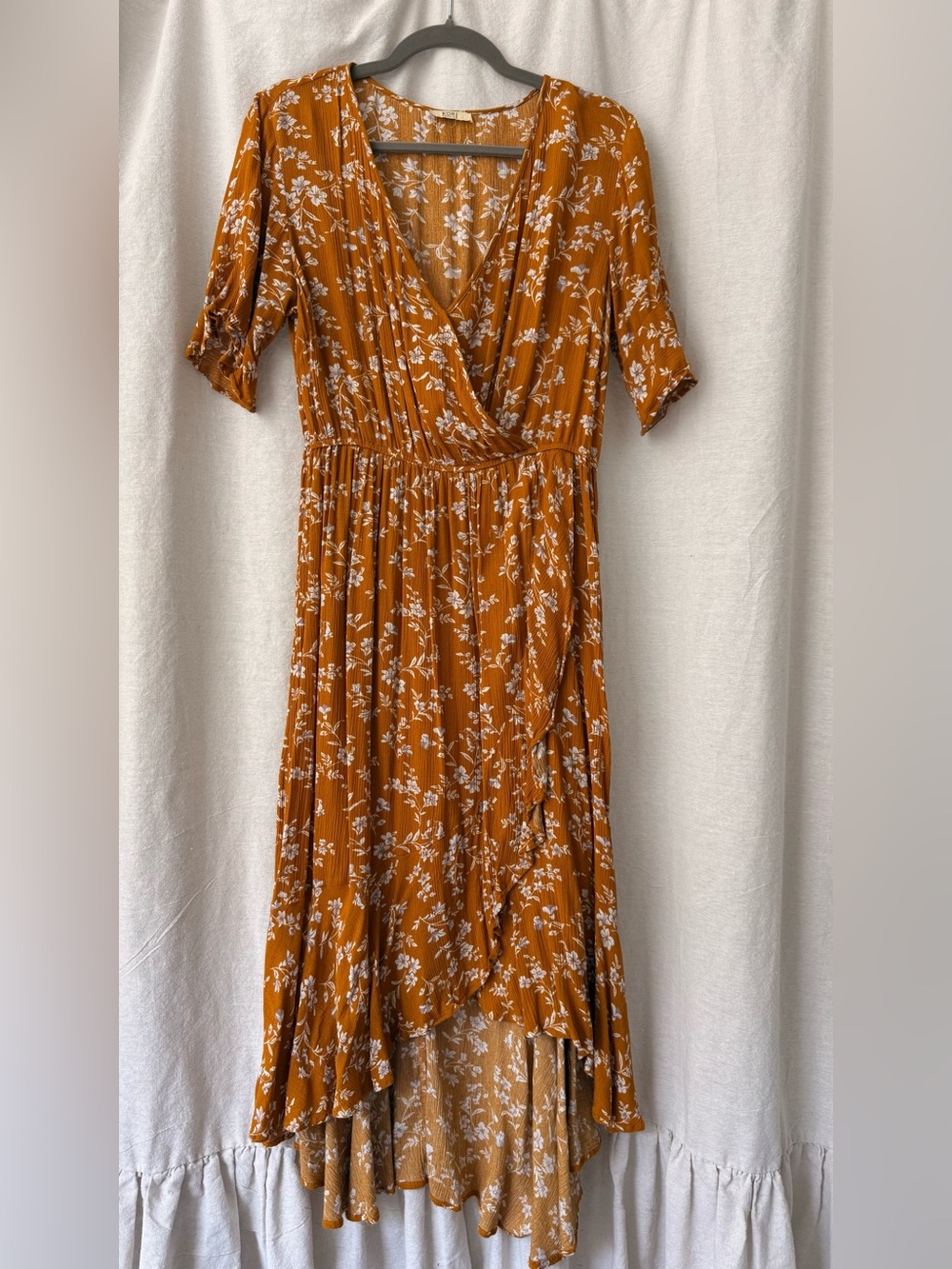 Kori Mustard Floral Dress